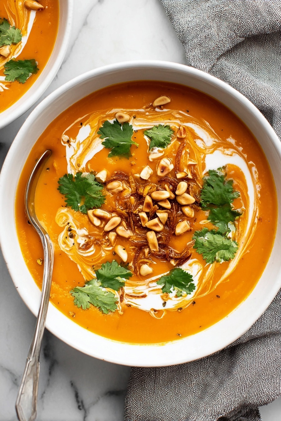 creamy carrot soup - Serving Suggestion