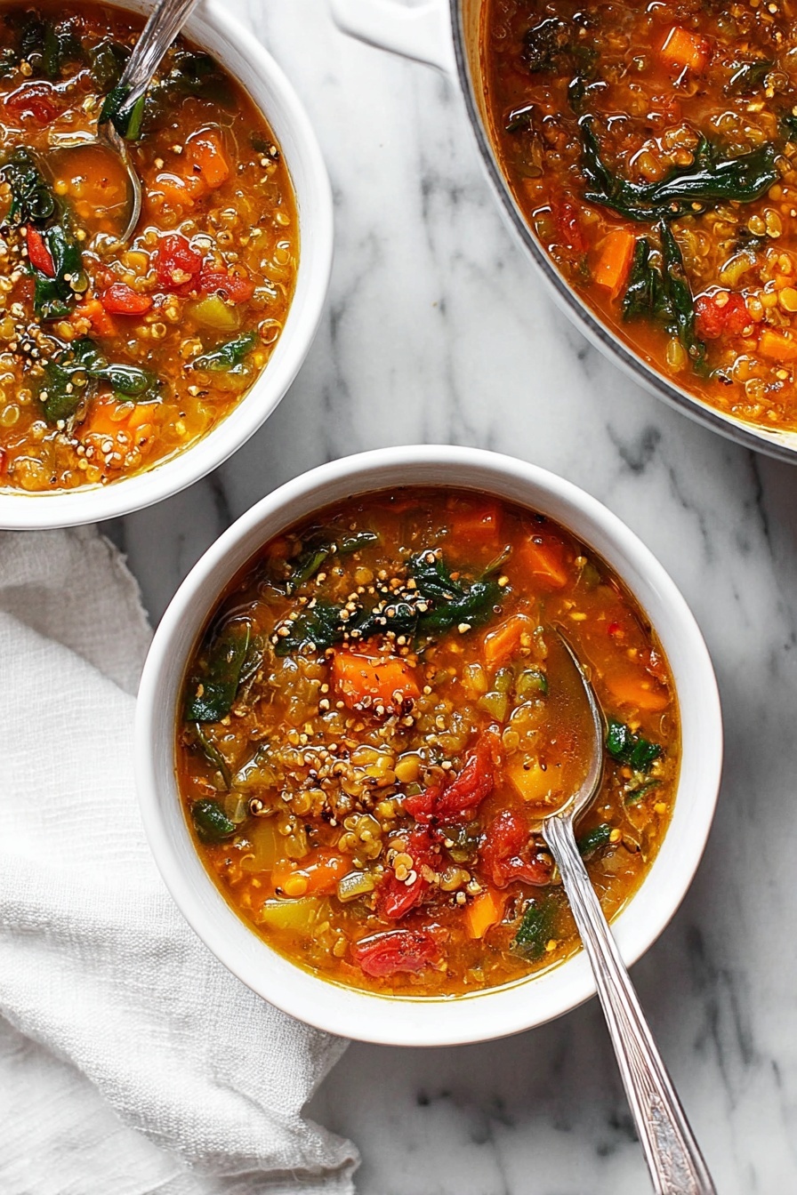 Mediterranean Lentil Soup - Serving Suggestion