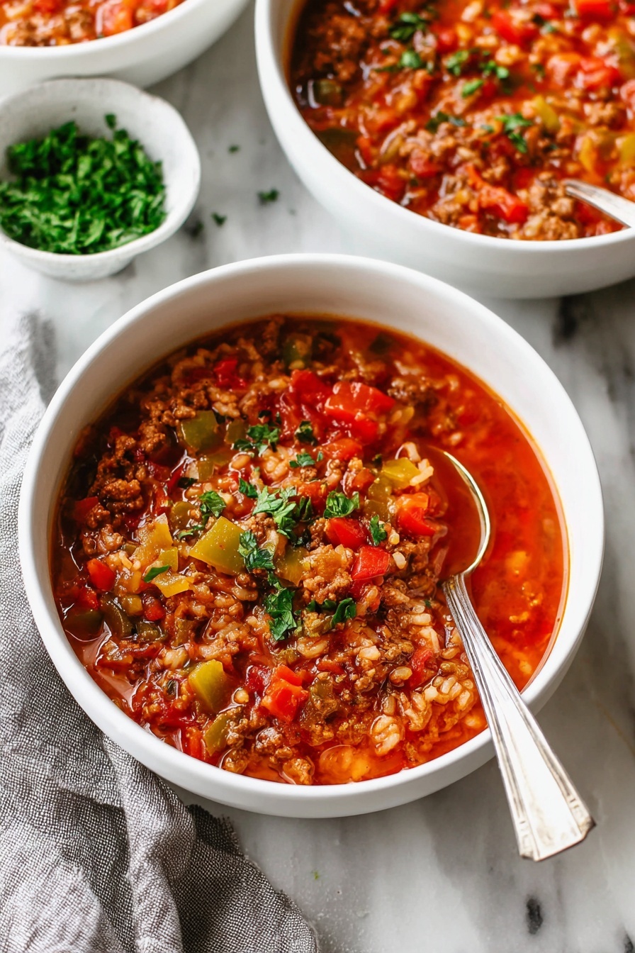 Stuffed Pepper Soup - Serving Suggestion